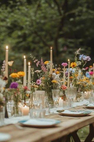 Elegant floral wedding table setting