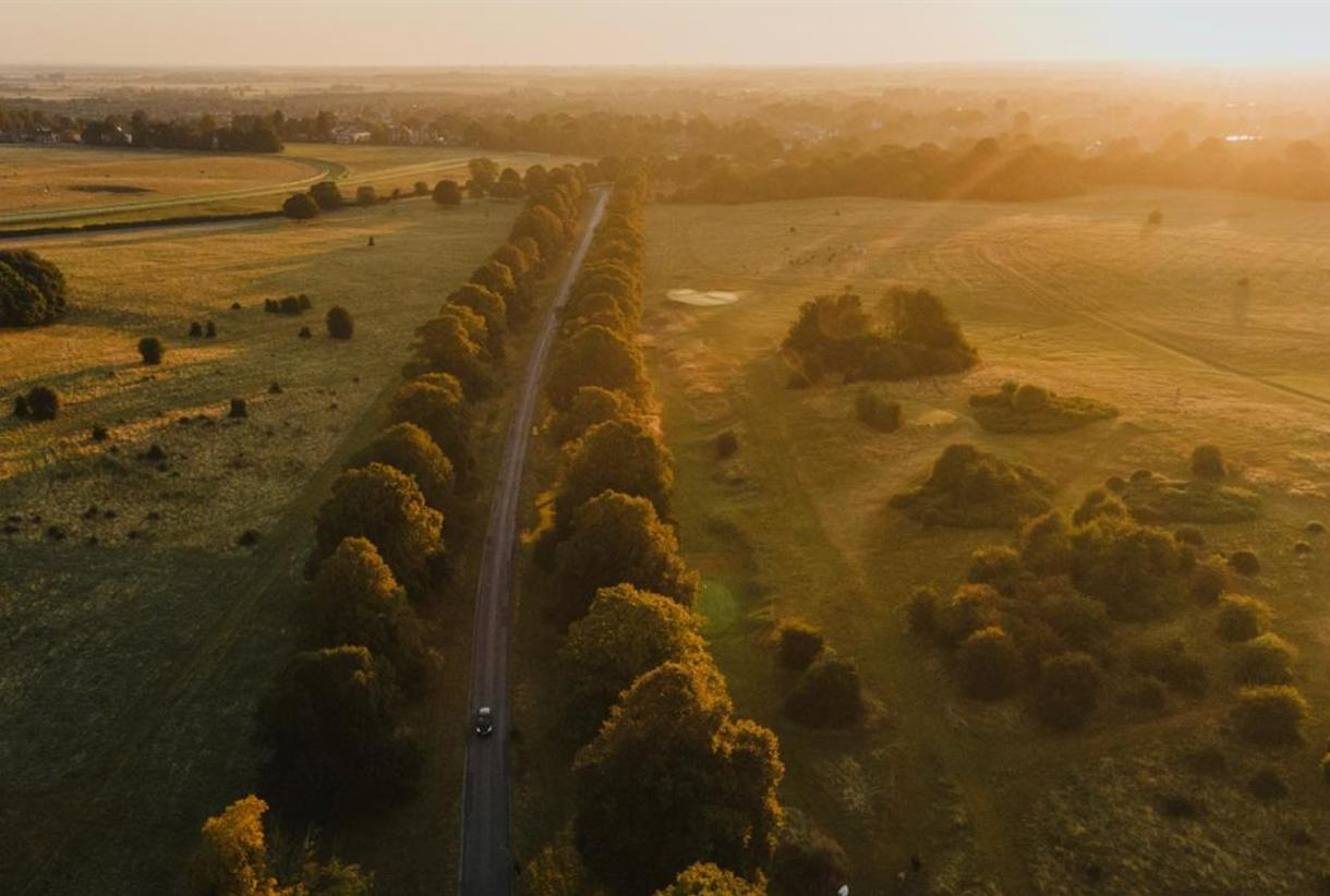 Aerial countryside view