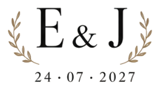 E and J monogram with the date 24.07.2027